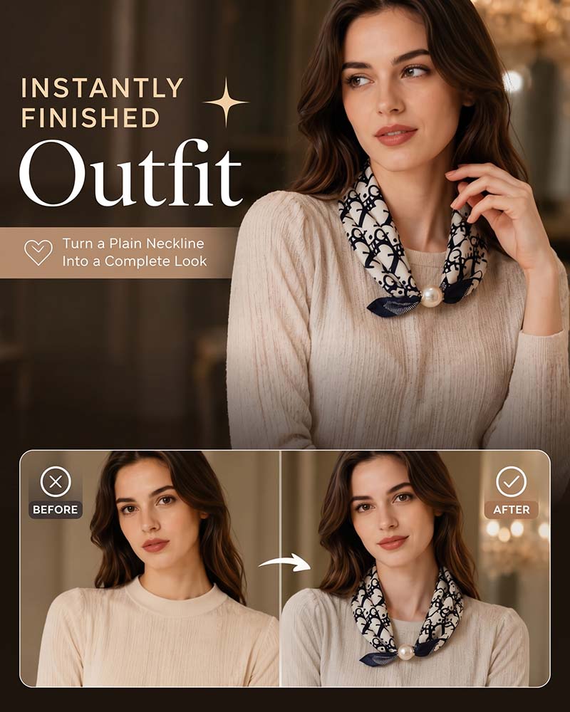 Glamour Sans Effort: Écharpe Collier De Perles 🧣