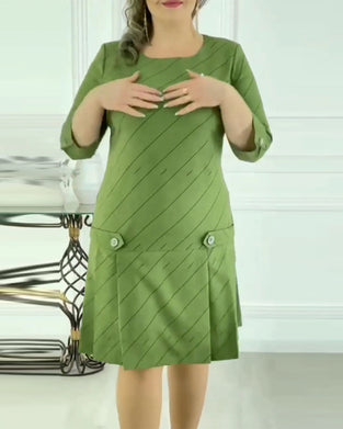 Robe élégante imprimée à col rond