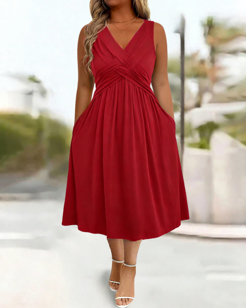 Robe Unie Poche Twist Débardeur