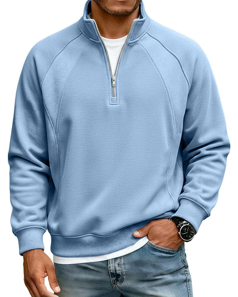Sweat-Shirt Demi Zip Col Montant