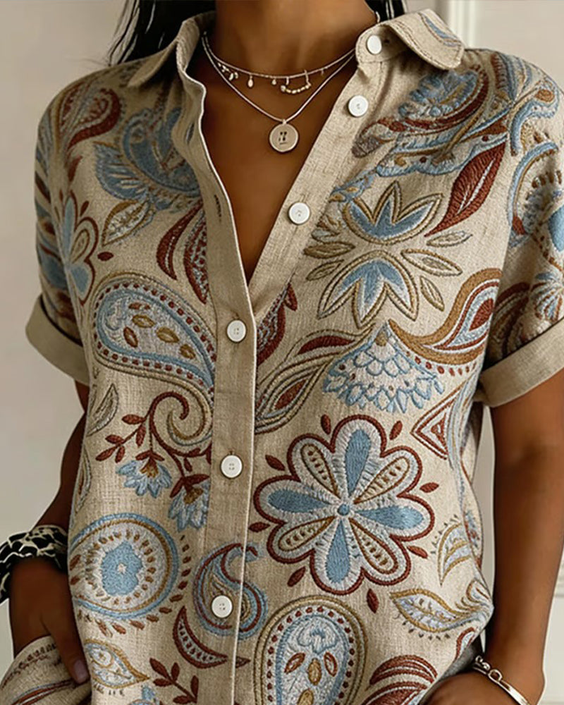 Chemise Motif Paisley Revers
