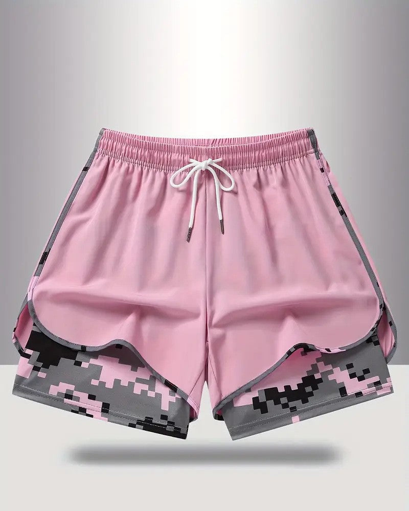 Short Cordon de Serrage Camo Patchwork Anti-Exposition