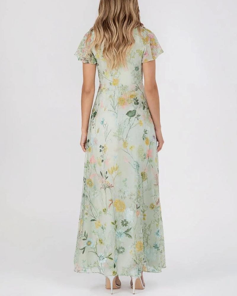 Robe Volant Florale Imprimé