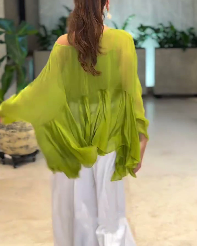 Blouse Unie Au Style Élégant