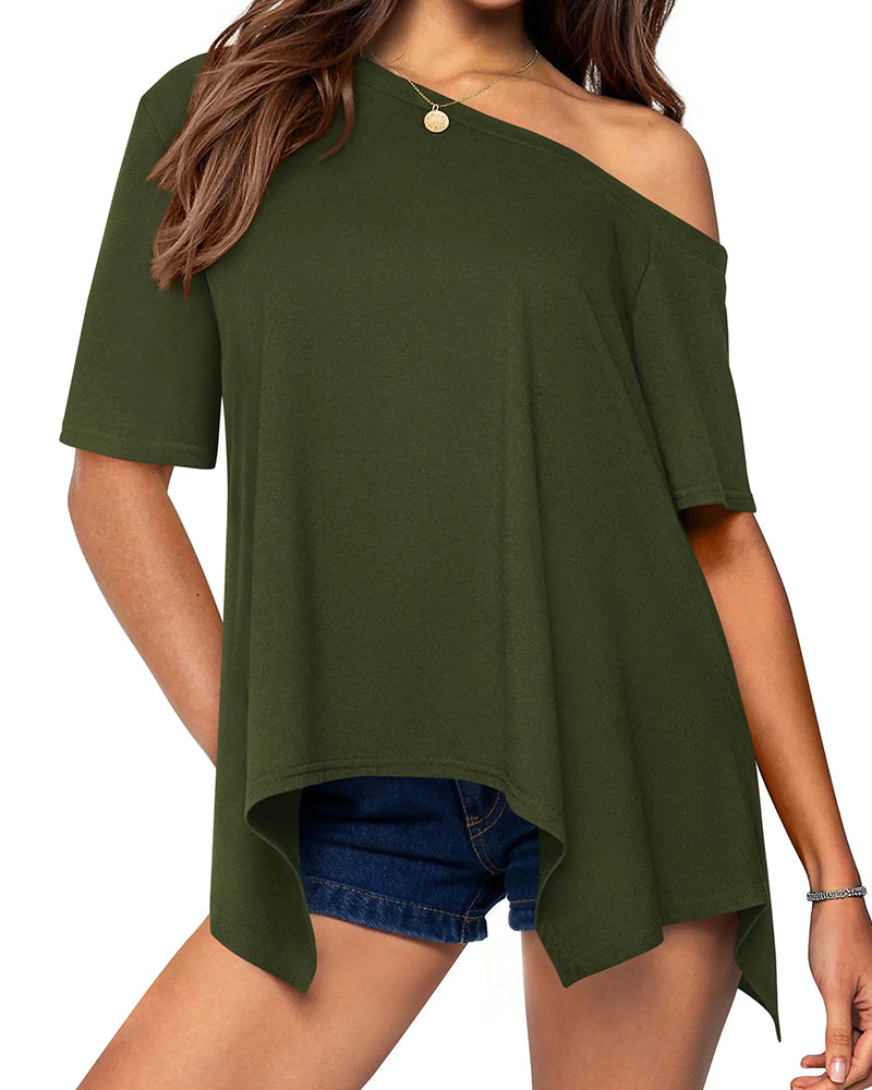 T-shirt Uni Irrégulier