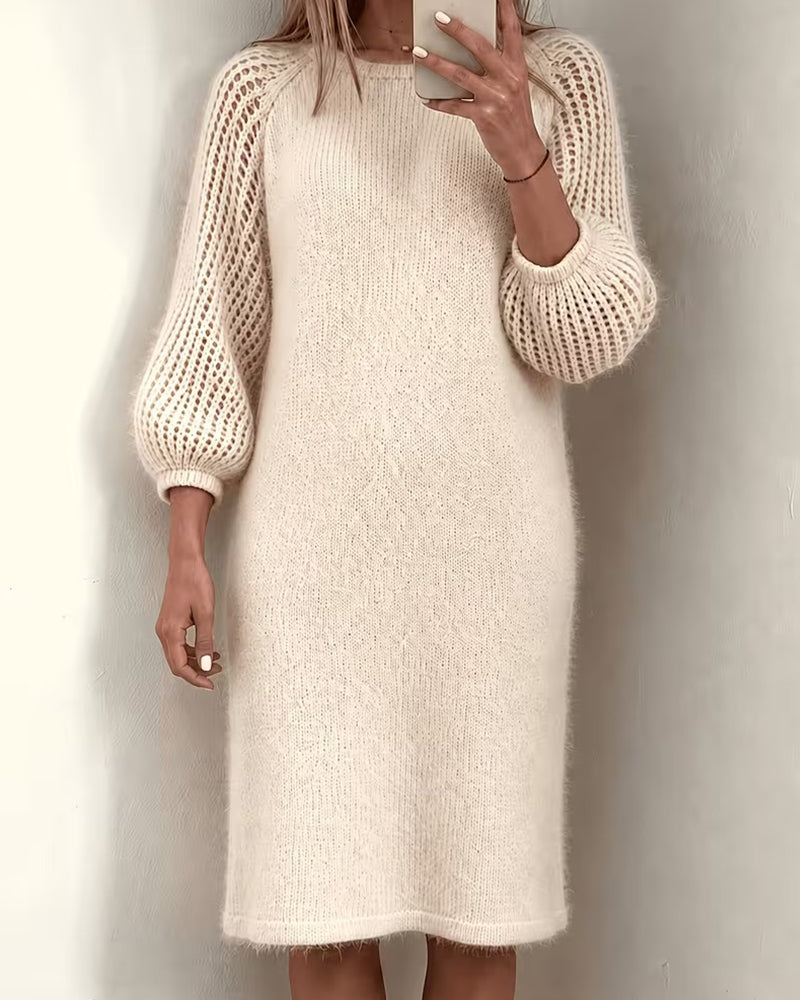 Robe Pull Col Rond 3/4 Manche