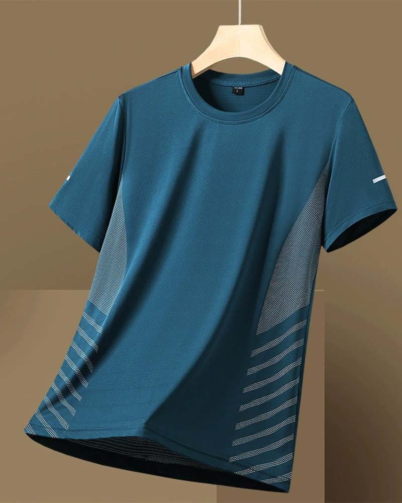 T-Shirt Bande Latérale Homme Soie Glacée