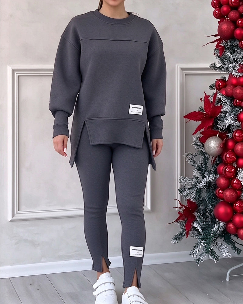 Ensemble Sweatshirt Imprimé Et Pantalon De Jogging