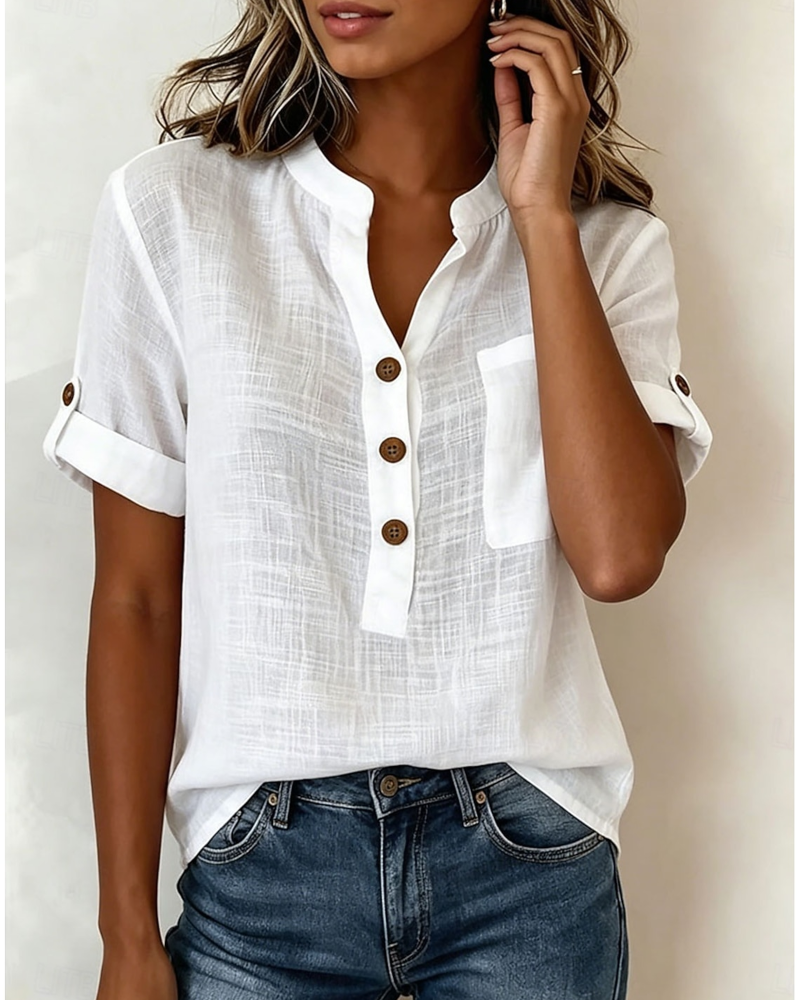 Chemisier Demi-Cardigan Manches Courtes