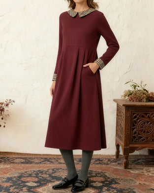 Robe À Carreaux Patchwork Coupe Ample