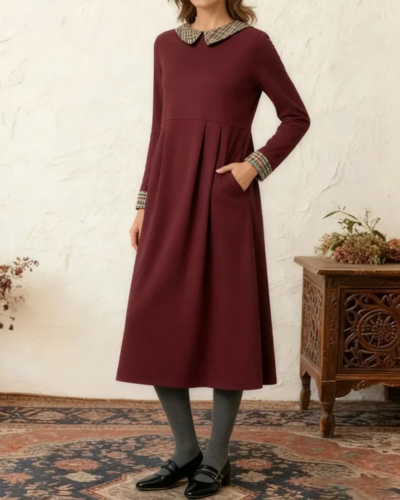 Robe À Carreaux Patchwork Coupe Ample