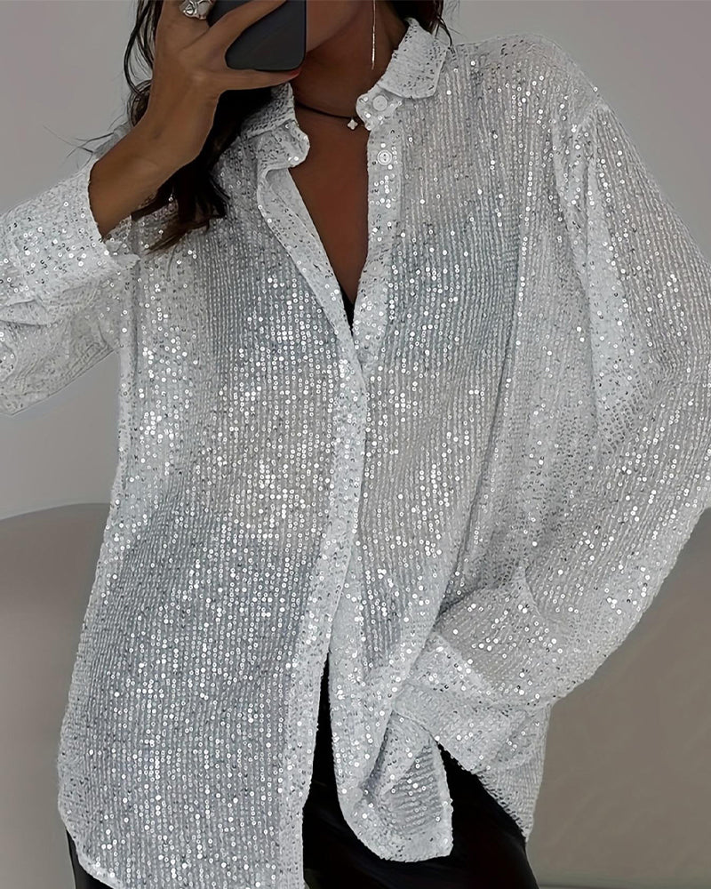 Chemise Revers Manche Longue Tendance