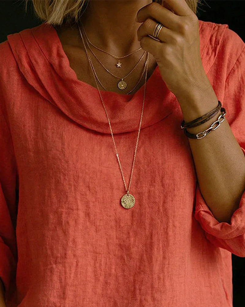 Haut Col Rabattu Coton