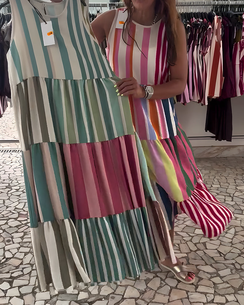 Robe Sans Manches Col Rond