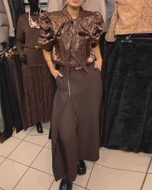 Jupe-Pantalon Élégant Design À Fermeture Éclair Décontracté