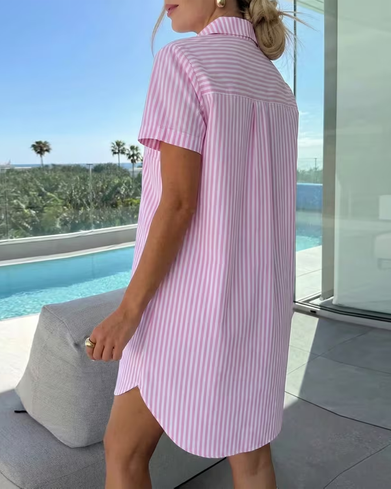 Robe Rayure Chemise Style