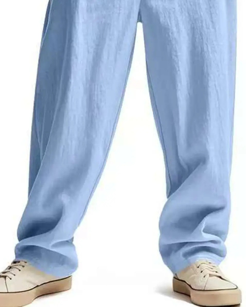 Pantalon Décontracté Uni Jambe Droite