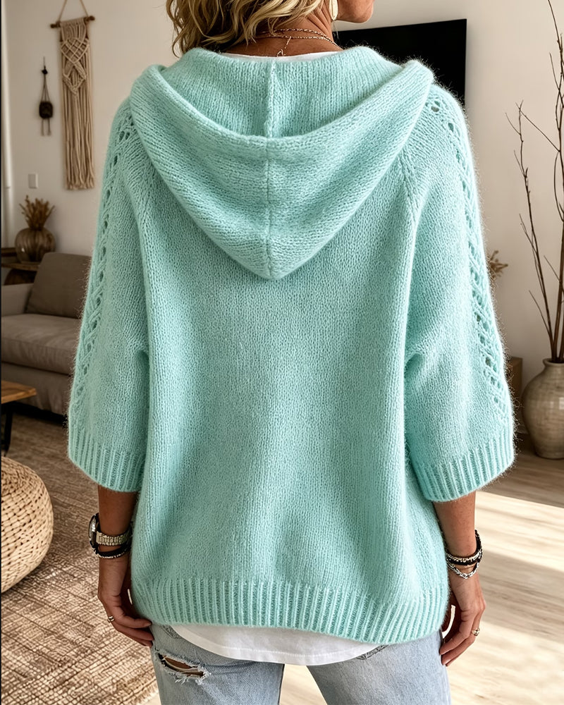 Pull À Capuche Creux Cordon Pochette