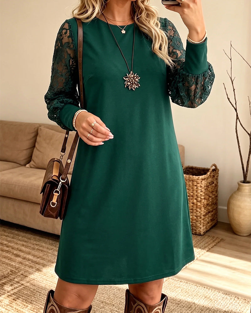 Robe Col Rond Manche Longue
