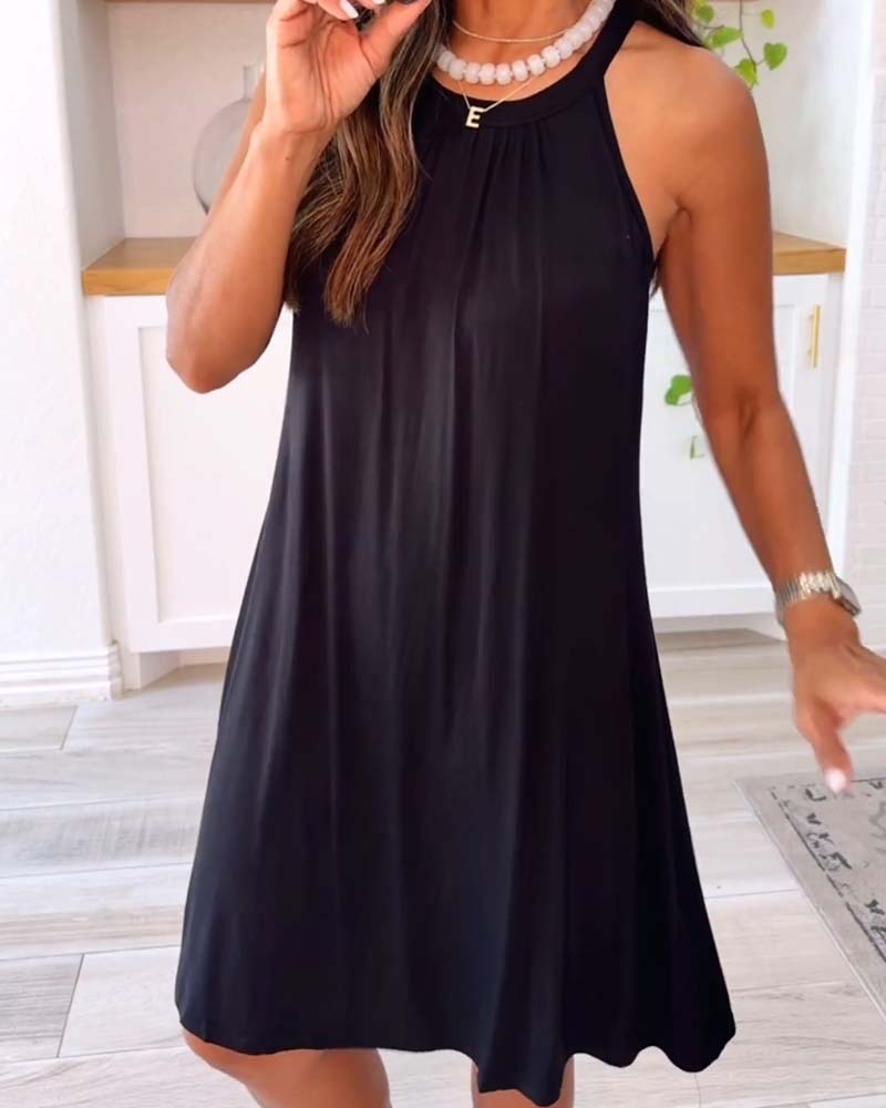 Robe Décontractée Bretelles Unie