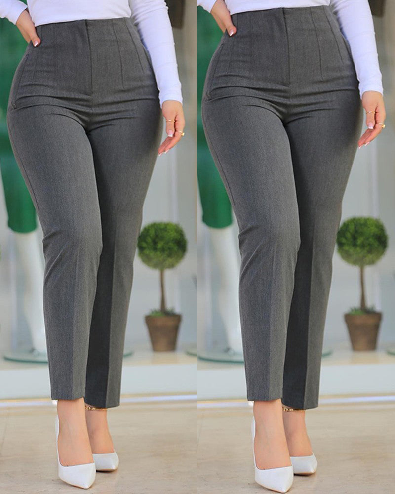 Pantalon Poche Décontracté Cropped