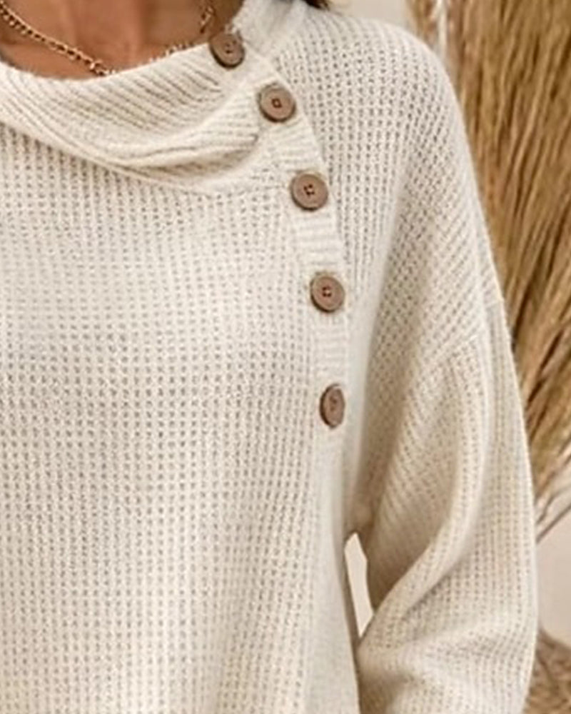 Top Tricot Décontracté Col Snood