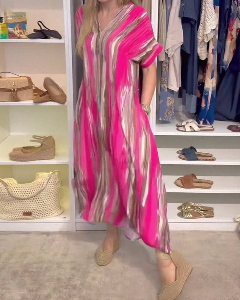 Robe décontractée ample à col en V