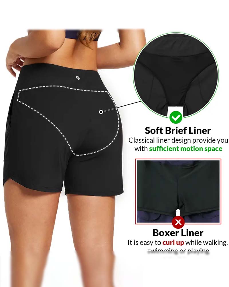 Short Taille Haute Fente Sportif Décontracté