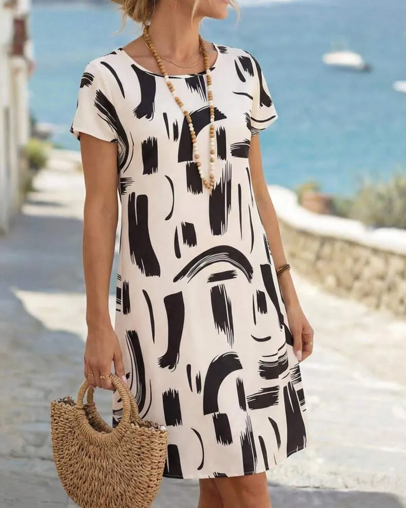 Robe Droite Imprimé Abstrait