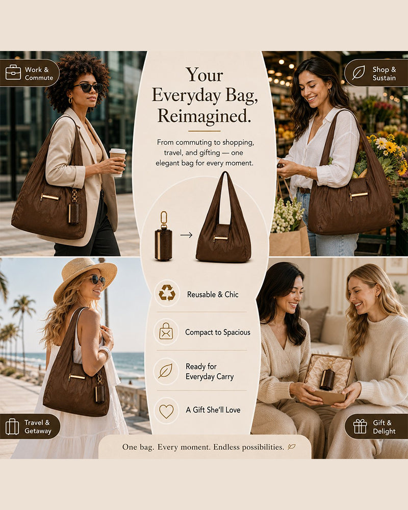 Sac Transformable Charm – Tote En Cuir Vegan Élégant & Charm Porte-Clés