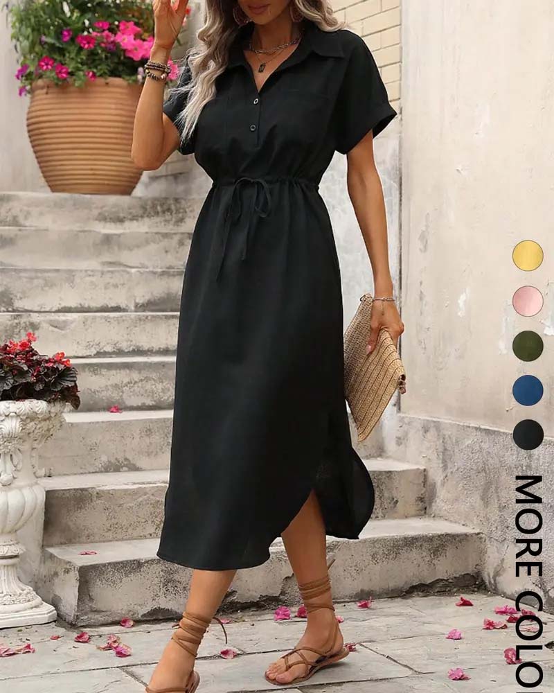 Robe Revers Cintré Chemise
