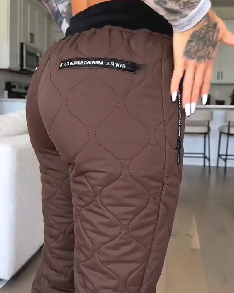Pantalon Matelassé Ourlé Coton