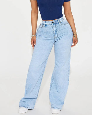Jean Taille Haute Avec Effet Liftant Et Évasé Léger