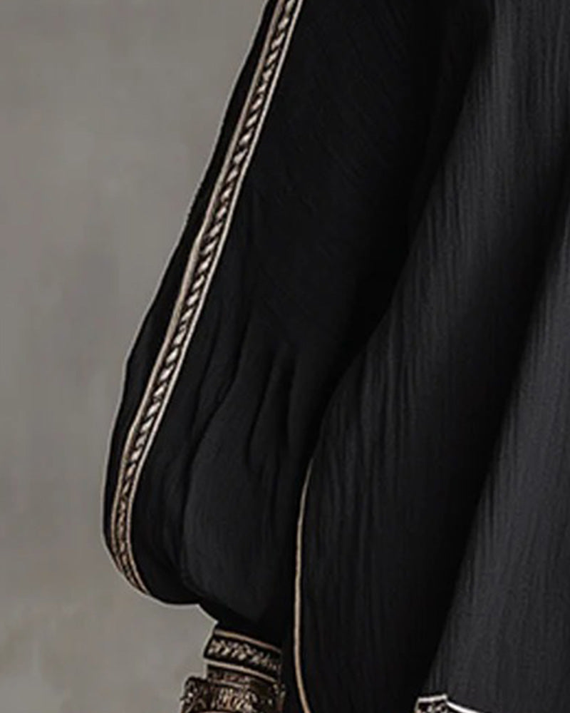 Robe Manche Lanterne Décontractée Courte