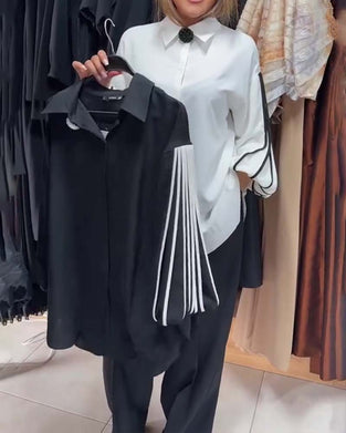 Chemise Contraste Ligne Manche Longue