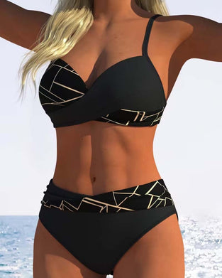 Bikini Bretelles Spaghetti Imprimé Croisé