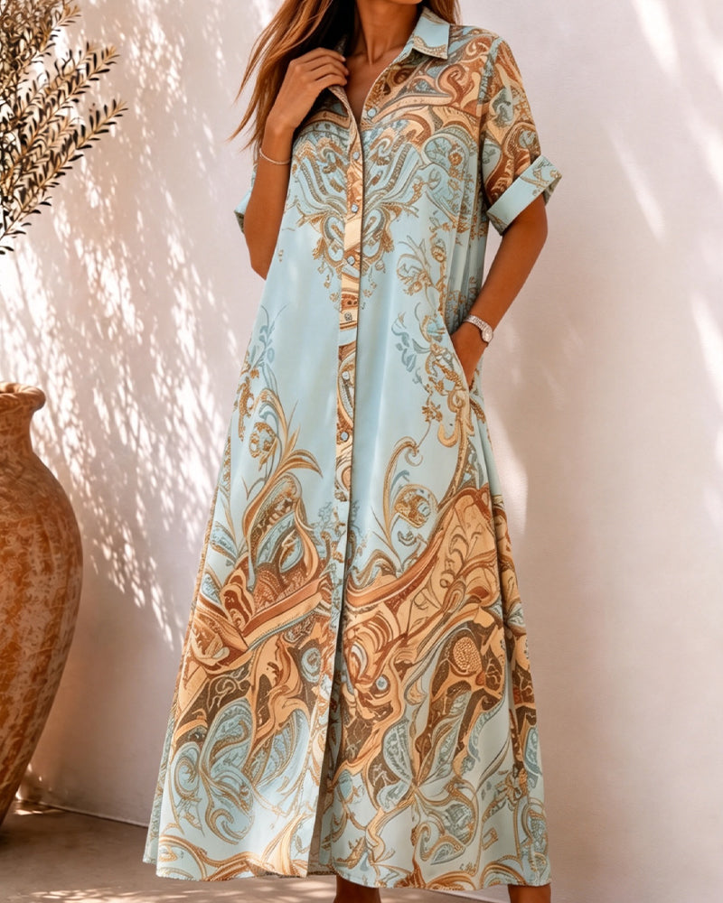 Robe Col De Chemise Bouton Lâche