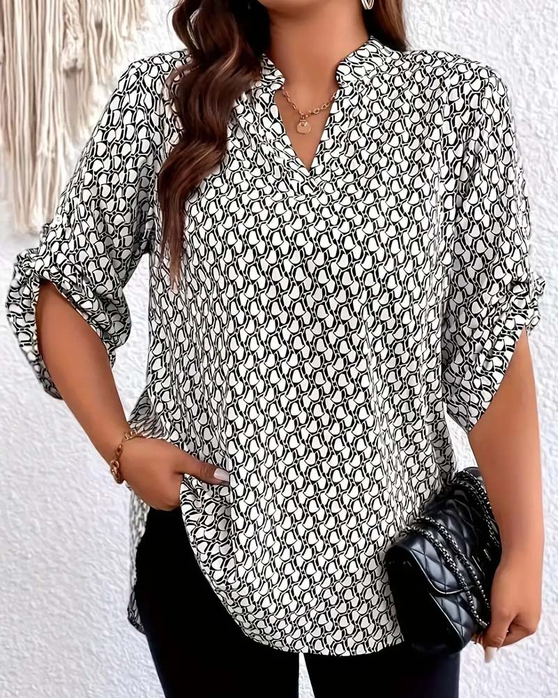 Blouse Col En V Élégant Sophistiqué Bohémienne