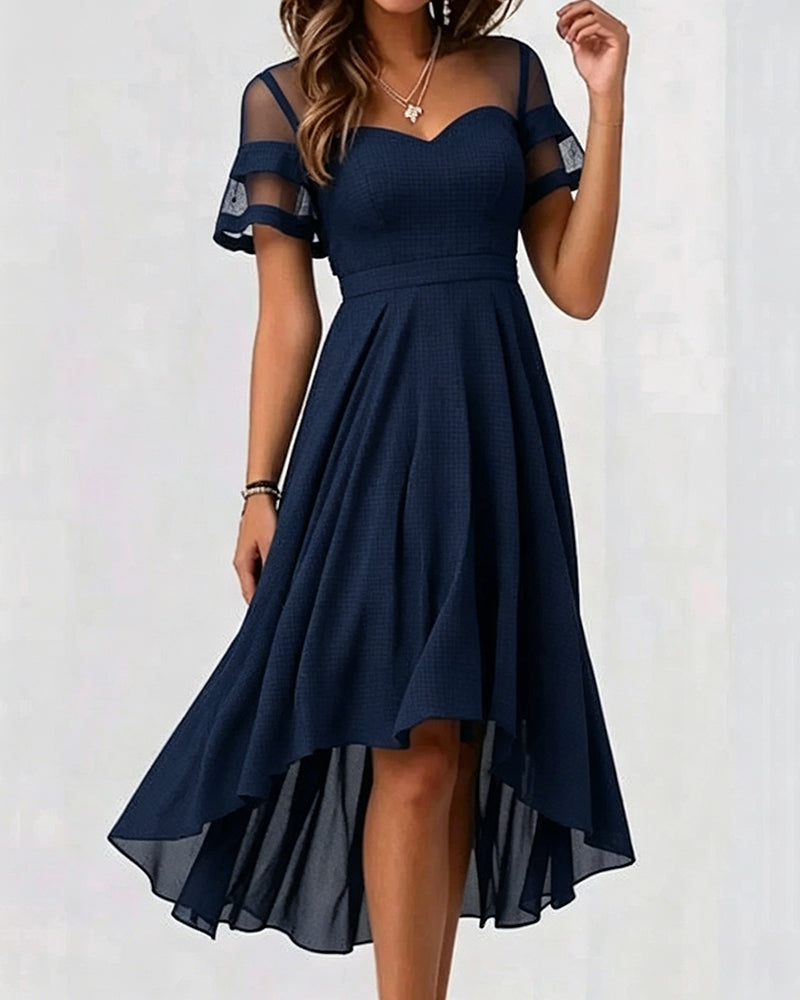 Robe Mesh Patchwork Irrégulière