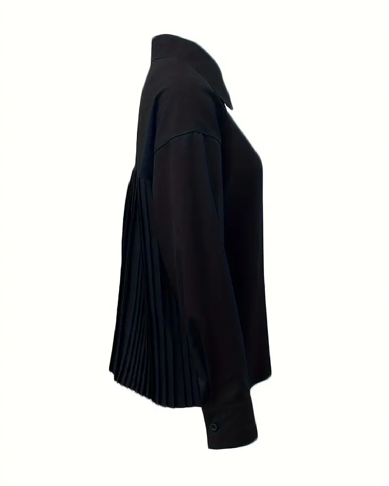 Blouse Élégante Couleur Unie Plissée