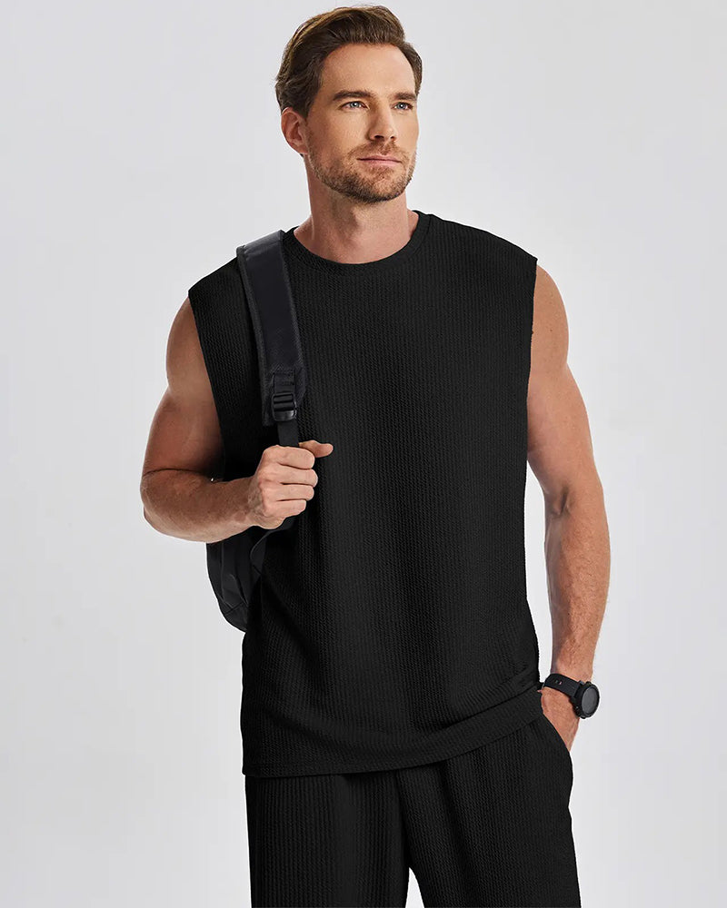 Ensemble Homme Uni Sans Manche