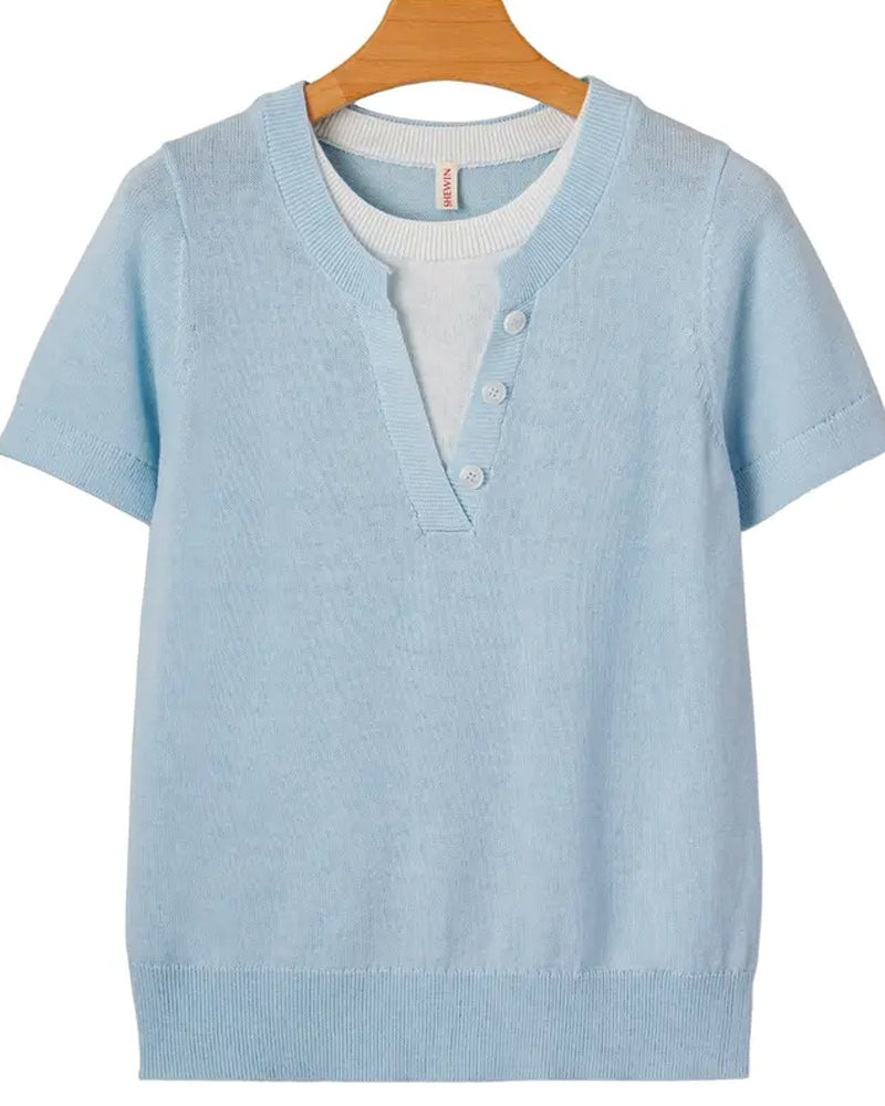 Pull Décontracté Manches Courtes
