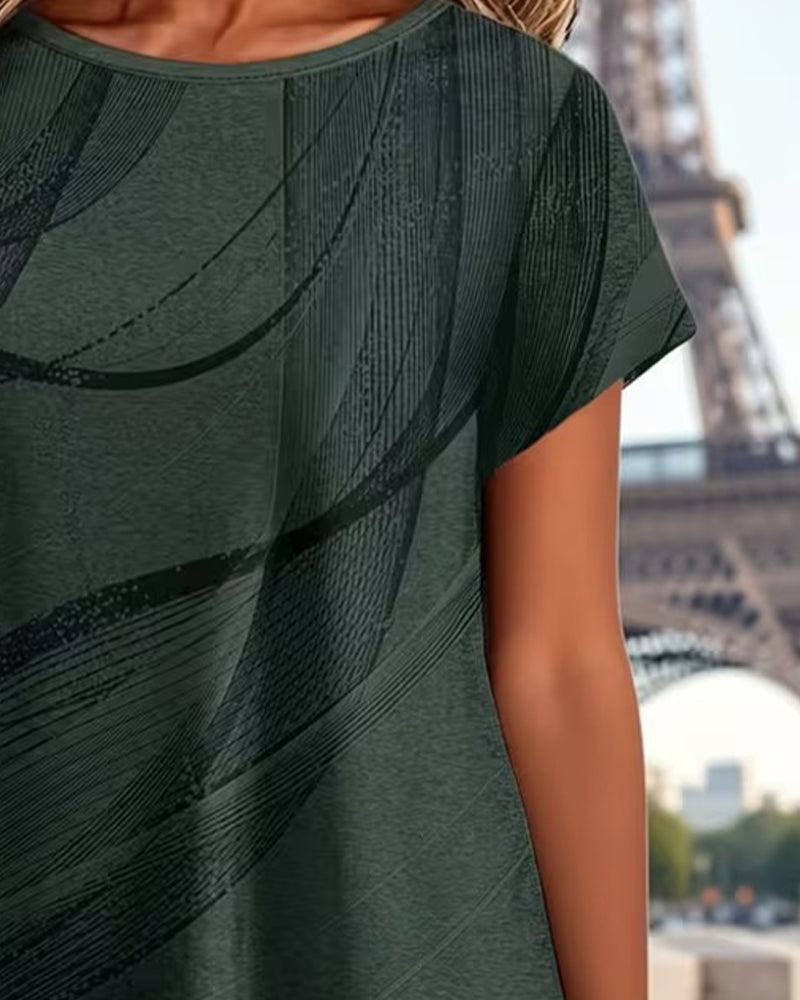 T-Shirt Manches Courtes Ourlet Asymétrique