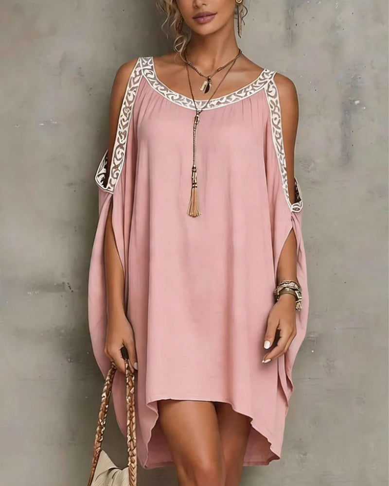 Robe Décontractée Épaules Nues Irrégulière