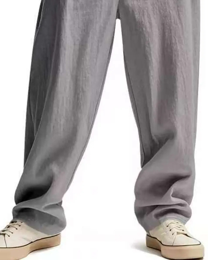 Pantalon Décontracté Uni Jambe Droite