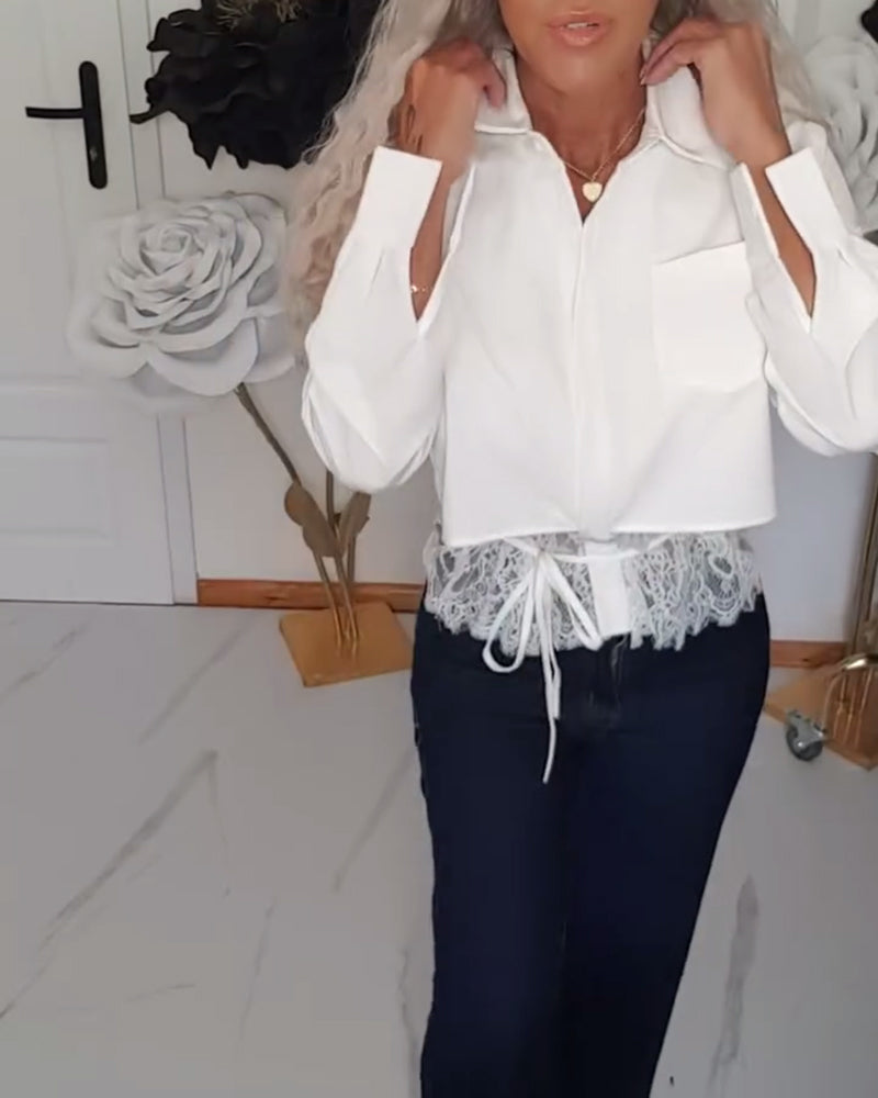 Chemise À La Mode Couleur Unie