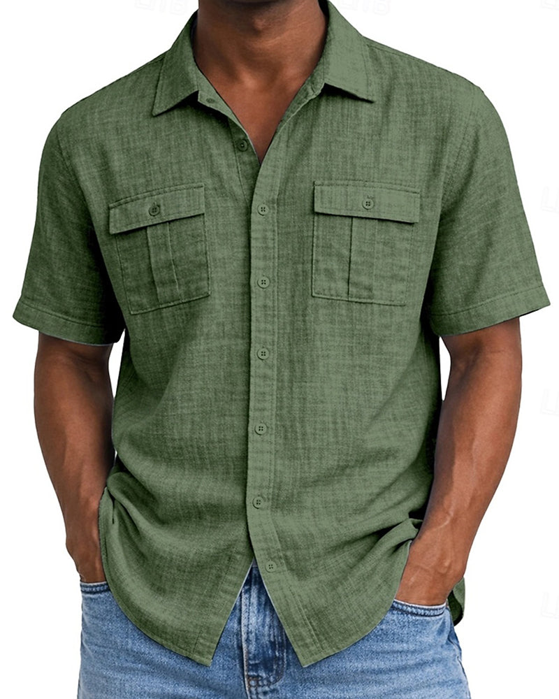 Chemise Homme Poche Manche Courte