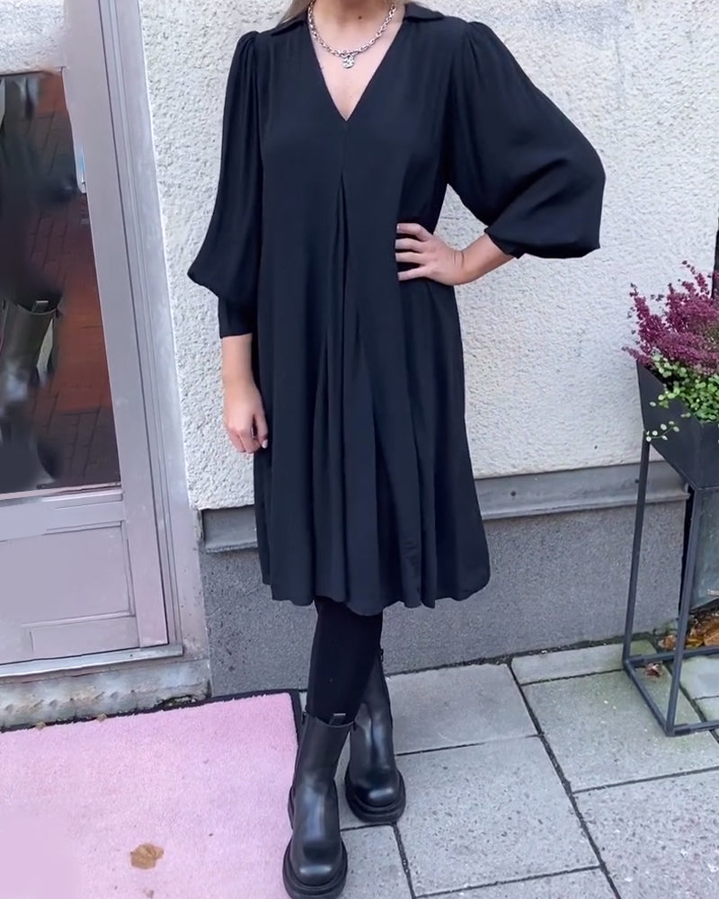 Robe Col En V Tendance Manches Lanterne