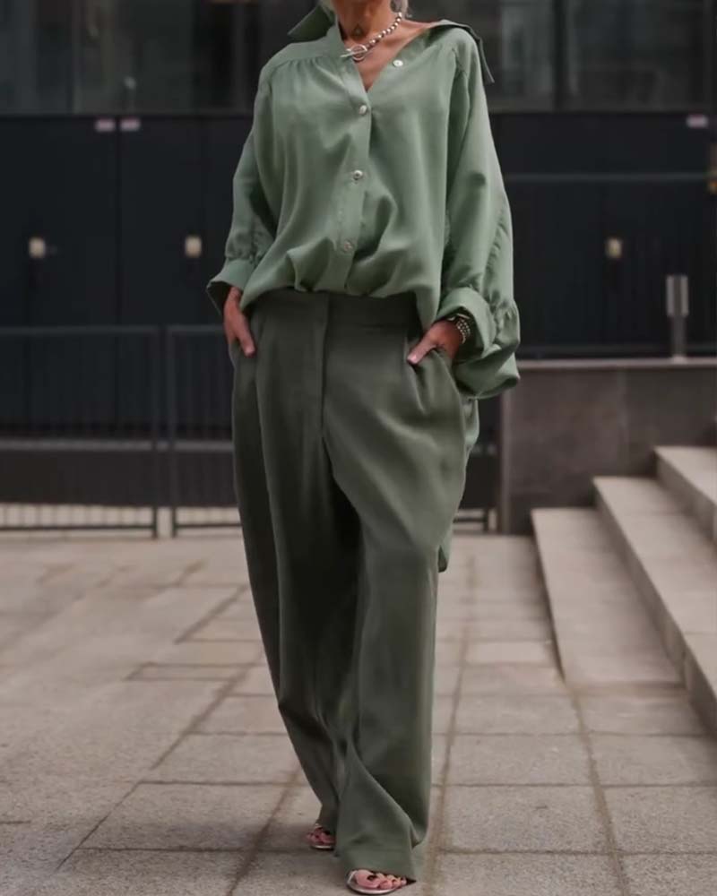 Chemise Décontractée Uni Manches Longues