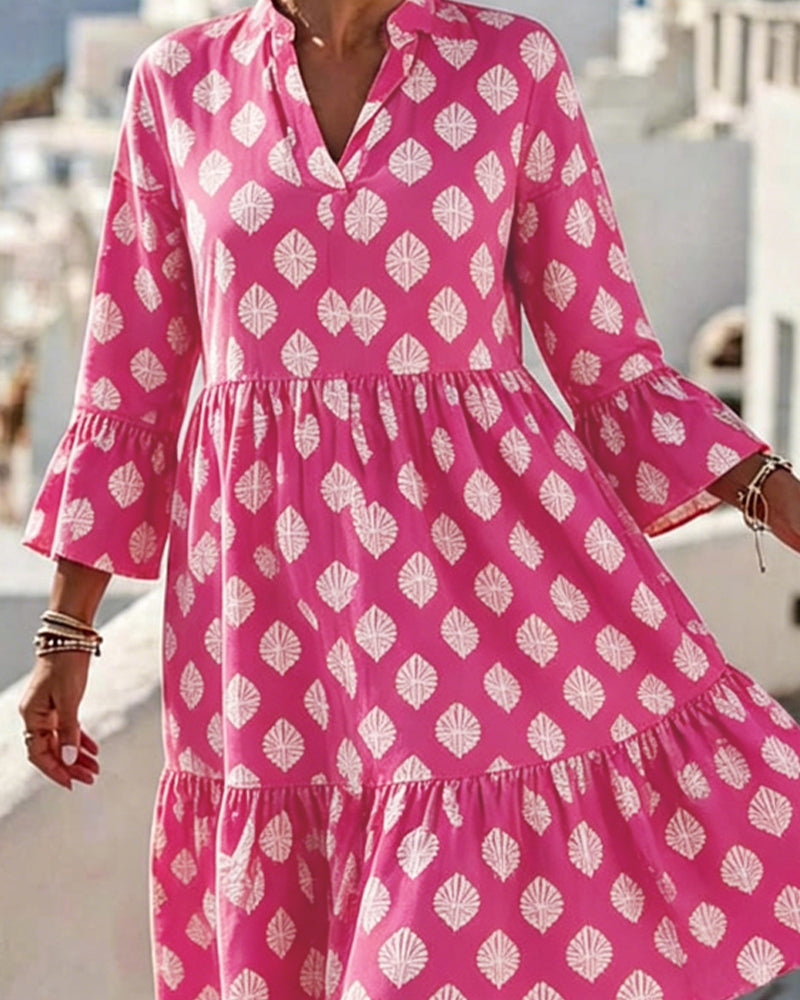 Robe Col V Imprimé
